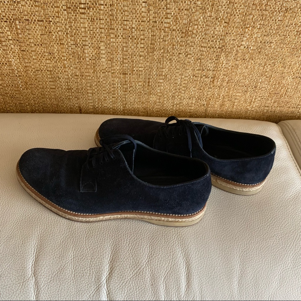 Prada Milano Suede Dark Blue Shoes .Prada Size 9 1/2 Us 11. Wore Few Times